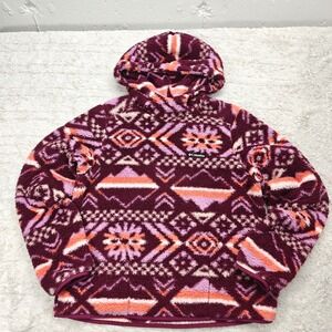 Columbia Womens L Aztec Southwestern Fleece Pullover Hooded Jacket Gorpcore